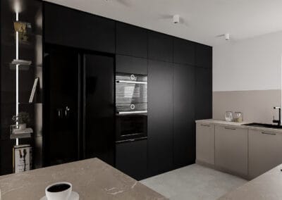Kuchnia czarny i kaszmir