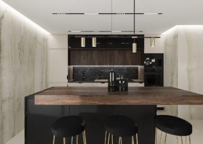 Kuchnia kaszmir z czarną wyspą