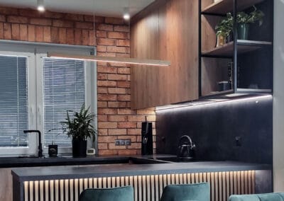 Kuchnia loft - kuchnia otwarta na salon