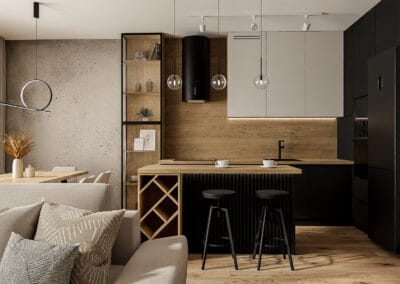 Kuchnia z czarnymi frontami